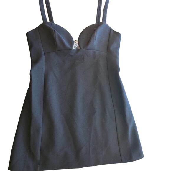 BCBGMaxAzria Dresses & Skirts - NWT BCBGMaxAzria Mini Dress 10 Bustier Mesh Insert Scuba Crepe Sleeveless